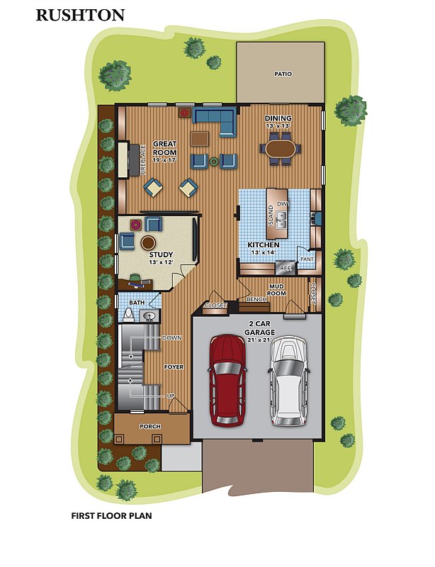 residential color floor plan drawing