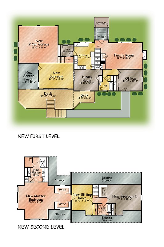 residential color floor plan drawing